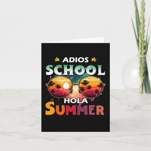 Laatste dag van school uit voor zomer leraar meisj kaart (Voorkant)
