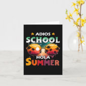 Laatste dag van school uit voor zomer leraar meisj kaart (Gele Bloem)