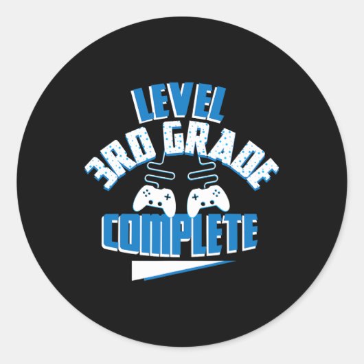 Laatste dag van schoolniveau 3e klas Complete Game Ronde Sticker (Voorkant)
