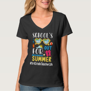 Laatste dag van schoolonderwijs in de derde klas v t-shirt