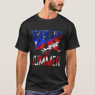 Laatste dag van schoolonderwijs in de zomer van de t-shirt