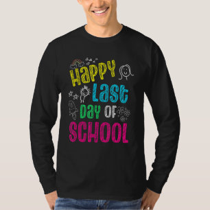 Laatste dag van schoolregenboogluipaard vorige dag t-shirt