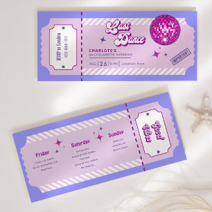 Laatste Dance Disco Bachelorette Weekend Uitnodigi