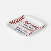 Laatste dans voor de ring Baseball Bruidsfeest Papieren Bordje (Gebogen)