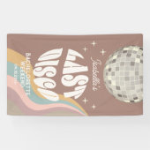 Laatste Disco 70s Retro Groovy vrijgezellenweekend Spandoek (Horizontaal)