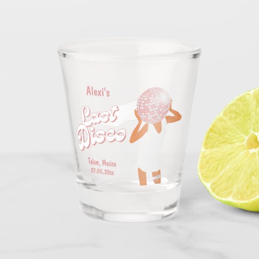Laatste Disco Bachelorette Custom Shot Glas (Voorkant)