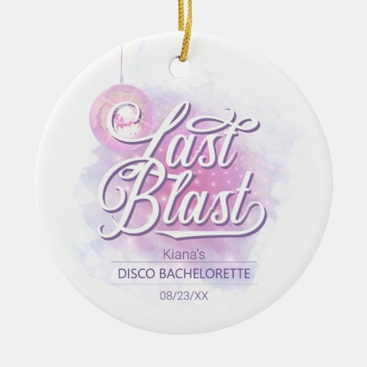 Laatste Disco Bachelorette ID928 Keramisch Ornament (Voorkant)