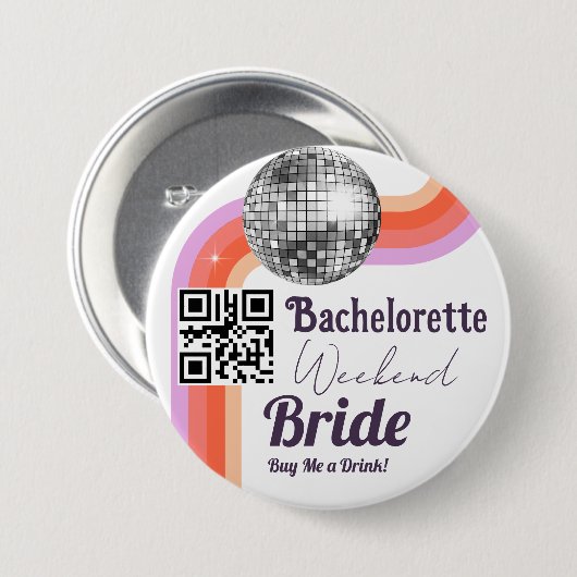 Laatste Disco Bachelorette Weekend Button (Voorkant /achterkant)