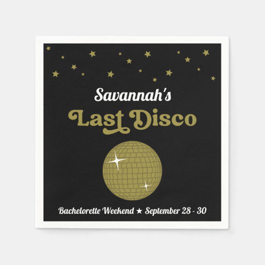 Laatste Disco Bride Bachelorette Party Groovy Retr Servet (Voorkant)
