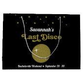 Laatste Disco Bruid Meisje Feestje Groovy Retro Groot Cadeauzakje (Achterkant)