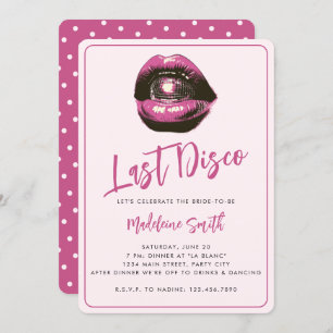 Laatste Disco Hot Pink Sassy Fun Bachelorette Part Kaart