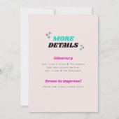 Laatste Disco Neon Pink Hens Party uitnodiging (Achterkant)