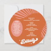 Laatste Disco Retro 70's Bachelorette Weekend Part Kaart (Achterkant)