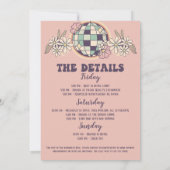 Laatste Disco Retro Bachelorette Uitnodiging (Achterkant)