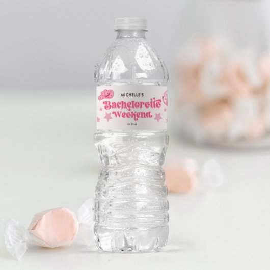 Laatste Disco Rodeo Bachelorette-feestje Waterfles Etiket