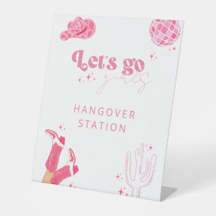 Laatste Disco Rodeo Bachelorette Hangover Station Reclamebord Met Voetstuk