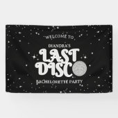 Laatste Disco Silver Retro Bachelorette Welkom Spandoek (Horizontaal)