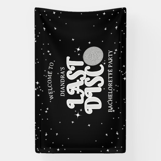 Laatste Disco Silver Retro Bachelorette Welkom Spandoek (Verticaal)