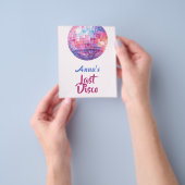 Laatste disco vrijgezellenfeest | Roze flyers (Hand)