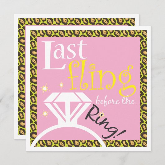 Laatste Fling vóór de Uitnodiging van de Bachelore (Voorkant / Achterkant)
