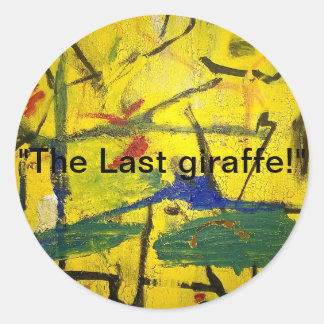 Laatste Giraffe Abstract Jeff Hankamer Artjunkhaus Ronde Sticker