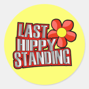 Laatste hippie stand ronde sticker