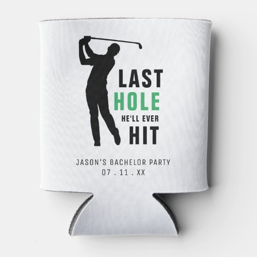 Laatste Hole Golf Swing Bachelor Party Wit Blikjeskoeler (Voorkant)