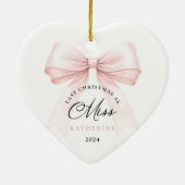 Laatste kerst als Miss - Bow Keramisch Ornament (Achterkant)