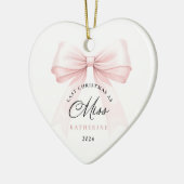Laatste kerst als Miss - Bow Keramisch Ornament (Links)