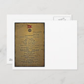 Laatste menu RMS Titanic (Voorkant / Achterkant)