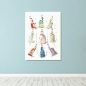 Laatste Modes in Parijs, negen dagen jurken in een Canvas Afdruk (Insitu (Houten vloer))