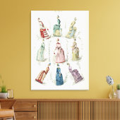 Laatste Modes in Parijs, negen dagen jurken in een Canvas Afdruk (Insitu (Woonkamer))