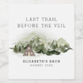 Laatste pad voor het sluier vrijgezellenweekend wijn etiket (Enkel label)