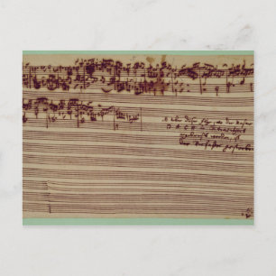 Laatste pagina van de Kunst van Fugue, 1740 Briefkaart