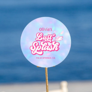 Laatste Plons Zwembad Bruidsfeest Ronde Sticker