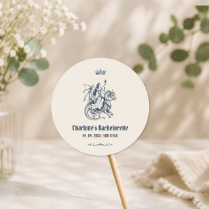 Laatste Ridder Uit Middeneeuwse Bruidsfeest Favor Ronde Sticker