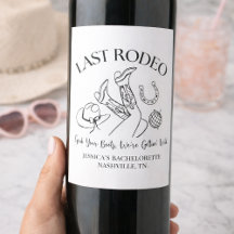 Laatste Rodeo Aangepast Wijnlabel | Nashville Bach