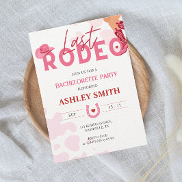 Laatste Rodeo Bachelorette Party Roze Cowgirl Kaart
