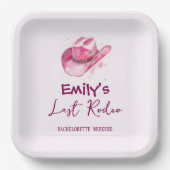 Laatste Rodeo Bachelorette-weekend | Roze Papieren Papieren Bordje (Voorkant)