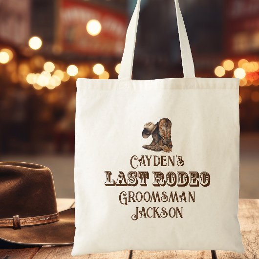 Laatste Rodeo Bachelorfeest Cowboy Bruidsjonker Tote Bag