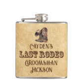 Laatste Rodeo Cowboy Aangepaste Bachelor Party Heupfles (Voorkant)
