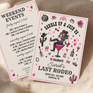 Laatste Rodeo Cowgirl Fun Nash Bash Bachelorette Kaart