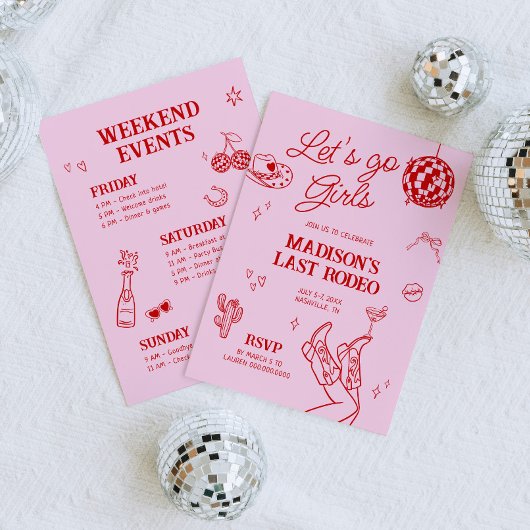 Laatste Rodeo Disco Cowgirl Bachelorette Kaart
