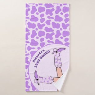 Laatste Rodeo Paarse Cowgirl Bridal Bachelorette O Badhanddoek