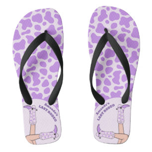 Laatste Rodeo Paarse Cowgirl Bridal Bachelorette O Teenslippers