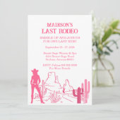 Laatste Rodeo Pink Bachelorette Party Weekend Kaart (Staand voorkant)