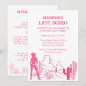 Laatste Rodeo Pink Bachelorette Party Weekend Kaart (Voorkant / Achterkant)