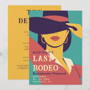 Laatste Rodeo Retro Poster 70s vrijgezellenweekend Kaart