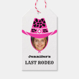 Laatste Rodeo Roze Cowgirl - Aangepaste foto Cadeaulabel