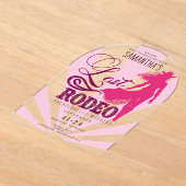 Laatste Rodeo Roze Cowgirl Nash Bash Bruidsfeestje Acryl Uitnodigingen (Laagn)